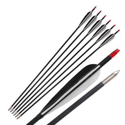 Turkey Feather 31inch Mixed Carbon Arrows for Archery Recurve Bow Hunting ()